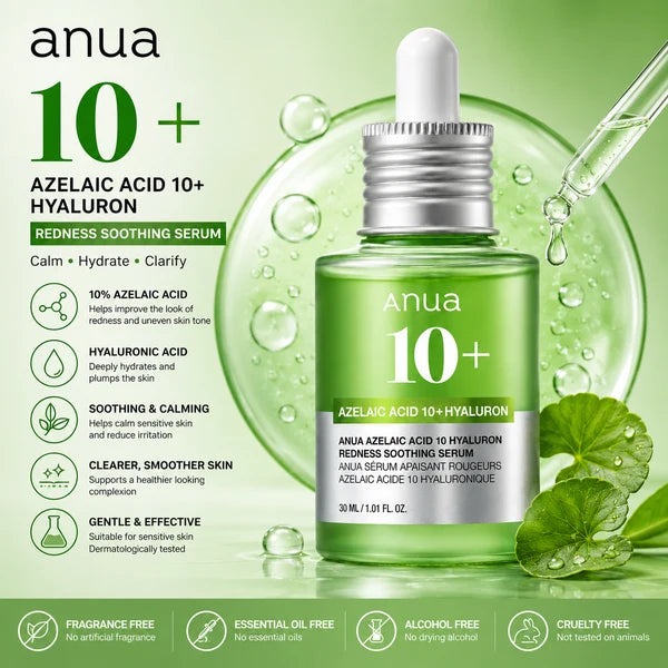 Anua Azelaic Acid 10% + Hyaluron Redness Soothing Serum