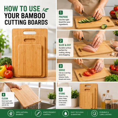 Freshware Bamboo Cutting Board Set of 3
