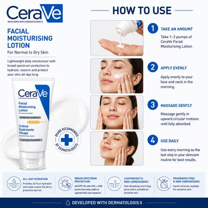 CeraVe AM Facial Moisturising Lotion SPF50