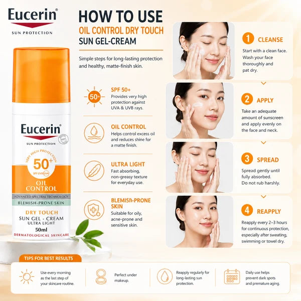 Eucerin Sun Oil Control Dry Touch Gel-Cream SPF50+ 50ml