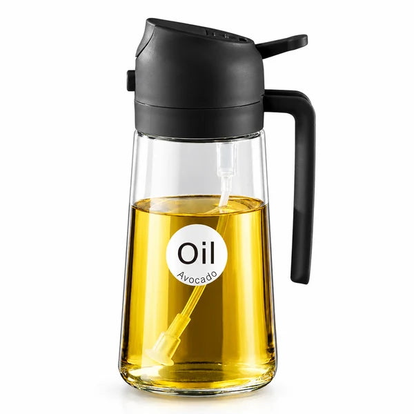 2-in-1 Glass Oil Dispenser & Oil Sprayer Bottle