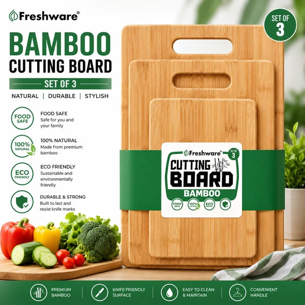 Freshware Bamboo Cutting Board Set of 3