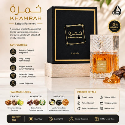 Lattafa Khamrah Eau de Parfum 100ml – Unisex
