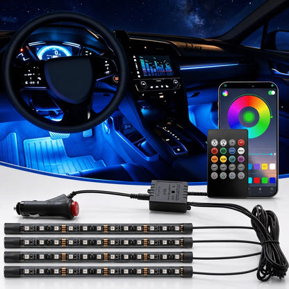 Car Interior LED Strip Lights with Remote Control