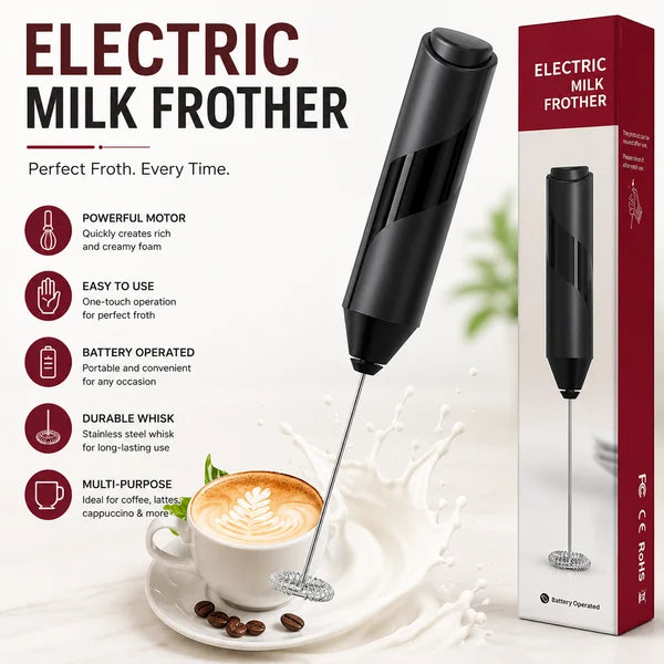 Electric Milk Frother Handheld Coffee Foam Maker
