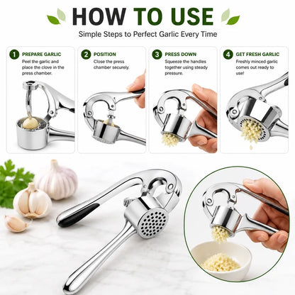 Premium Stainless Steel Garlic Press & Ginger Crusher