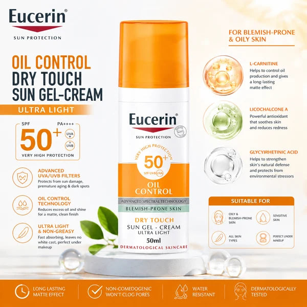 Eucerin Sun Oil Control Dry Touch Gel-Cream SPF50+ 50ml